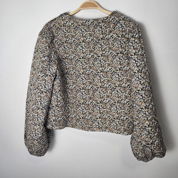 Kaffe KAeita Quilted Floral Puff Sleeves Lightweight Jacket - Picture 8 of 11